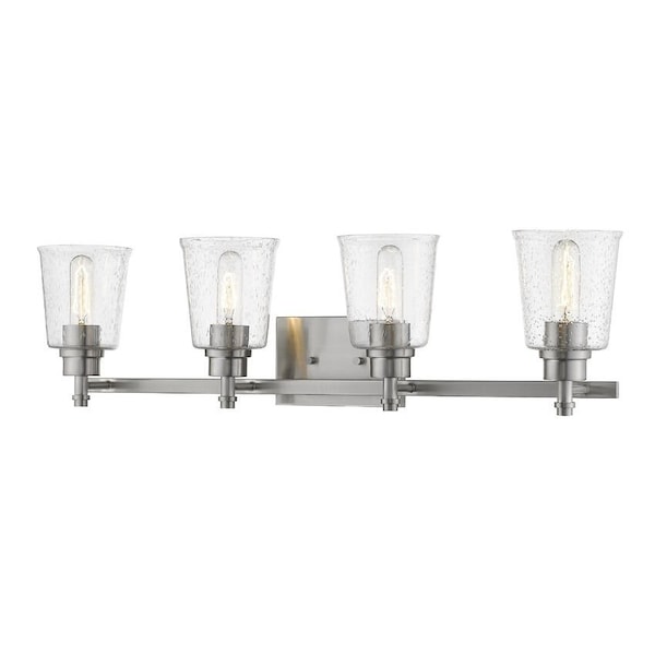 Z-Lite Bohin 4 Light Vanity, Brushed Nickel And Clear Seedy 464-4V-BN - main